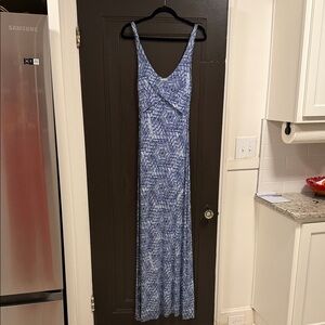 Tart Blue Geometric Maxi Dress